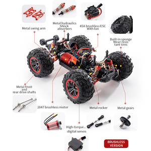 รถบังคับวิทยุ F14017A ขนาด 1/14 ความเร็วสูง แบบไม่มีแปรงถ่าน ขับเคลื่อน 4 ล้อ ล้อใหญ่ รุ่น <span class=keywords><strong>Bigwheel</strong></span>  2.4Ghz ของเล่นรถแข่งบังคับวิทยุ ของขวัญ - Product Image 2