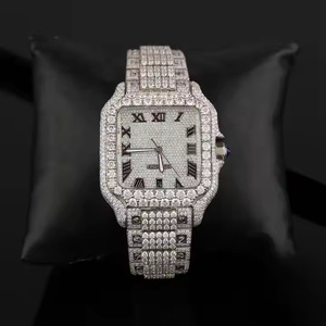 Montres en moissanite faites à la main en gros, testées au diamant, montres de luxe pour hommes, boîtier en acier inoxydable de haute qualité, céramique Shanghai - Product Image 1