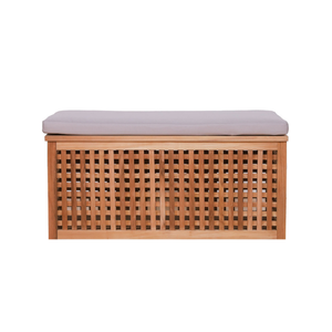 Caja de Almacenamiento de Ropa Minimalista Hecha de Madera de Teca Sólida con Cojines y Función Dual para Muebles de Hogar y Jardín - Product Image 3