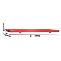 Planche à découper pour table de préparation - 1600x600mm - Épaisseur : 40mm - Conforme HACCP - HDPE (PE500) - Rouge