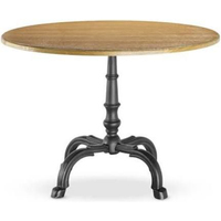 Table basse de bar en fer créative avec plateau en bois recyclé, table d'appoint ronde vintage de style designer pour café et jardin
