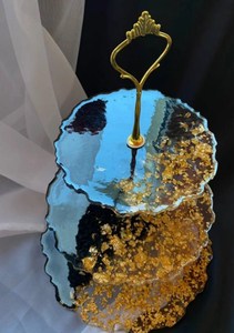 แท่นวางเค้กราชวงศ์ชุบเงินทำด้วยมือฐานวางเค้กโลหะที่สะดุดตาความต้องการสูง - Product Image 4