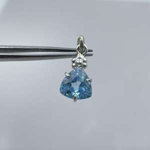 Londres naturel véritable topaze bleue 925 pendentif en argent Sterling facettes bijoux en pierres précieuses à la main Style Vintage pour femmes hommes - Product Image 2