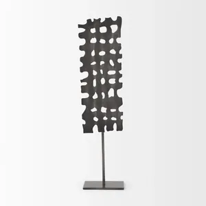 Figurine d'arbre de vie en aluminium plaqué or fait à la main décor de table murale de maison spirituelle paire de salle majestueuse Sculpture polie moderne - Product Image 1