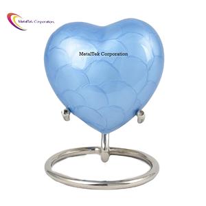 Green Textured Heart Keepsake Cremation Urn With Stand Customize Colour Wholesale Price Funeral <b>Supplies</b> Memorial Ashes Urns - Product Image 6