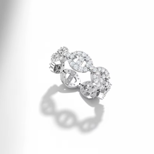 แหวนทอง 14K ประดับเพชรทรงวงกลมซ้อนกัน |   เพชรทรงบริลเลียนต์ 1.02 กะรัต - Product Image 1