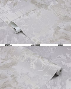 Papier peint texturé gris Eterna ONO DECOR 60027, motif damassé non tissé, moderne, imperméable, antistatique, résistant à l'humidité, en rouleaux - Product Image 4