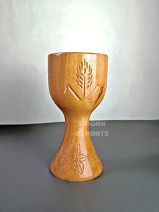 Handcrafted Eco-Friendly Natural Wooden Carved <b>Goblet</b> Decorative Chalice for Religious Ceremonies Church Home Decor Display - Product Image 3