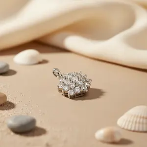 925 Silver Cubic Zirconia Pendant with Gold Plating Women's Classic <b>Religious</b> <b>Gift</b> Jewelry Featuring a Number Pattern Diamond - Product Image 1