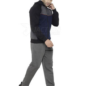 2025 chándal de algodón 100% de alta calidad para hombre, conjuntos de moda transpirables de gran tamaño de manga larga para uso informal, patrón sólido - Product Image 3