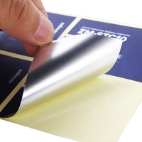 Autocollant de logo d'étiquette en argent mat adhésif de vinyle imperméable d'impression personnalisée personnalisée de haute qualité