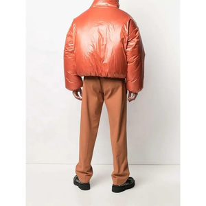 Veste matelassée en coton à col montant de style coréen pour homme, couleur unie, coupe slim, veste d'hiver chaude - Product Image 2