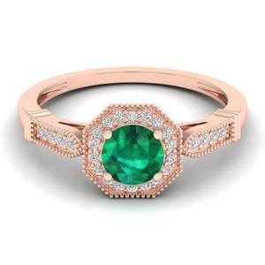 Bague de fiançailles halo en argent sterling 925 avec moissanite, prix de gros, pierre précieuse émeraude, bijoux fins exclusifs, fabricant REYES - Product Image 5