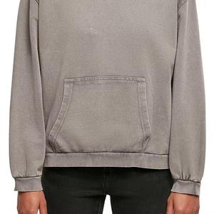 Sudadera con capucha desgastada con lavado ácido vintage personalizada para hombre, ropa de calle de manga larga de algodón 100% con logotipo bordado, talla XL - Product Image 4