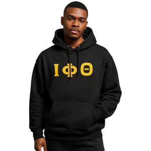 Iota Phi Theta Noir Pull À Capuche Premium Coton Grec Fraternité Vêtements Personnalisé Brodé Divin Neuf HBCU Vie Grecque - Product Image 1