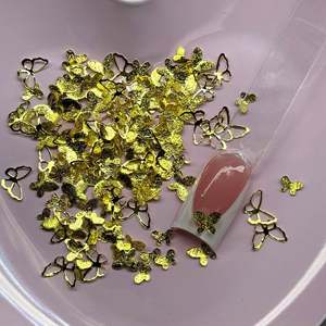 Decorazioni per Unghie A10jet 3D a Forma di Farfalla in Oro Metallizzato, Accessori per Nail Art - Product Image 2