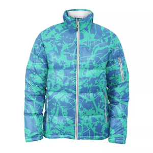 Reversible a prueba de viento logotipo personalizado impresión sublimación Puffer chaquetas 100% poliéster Unisex invierno al aire libre chaquetas - Product Image 1