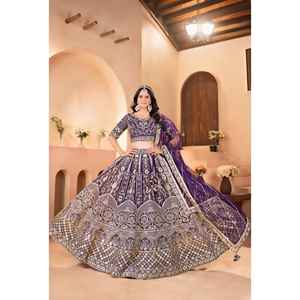 New RADHE EXPORT Designer Lehenga Choli Dupatta Net <b>Fabric</b> Embroidery Sequence Work Quick Dry Casual Style for Party Wear <b>Indian</b> - Product Image 1