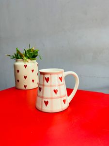 Coeur amour tasses en céramique faites à la main 350ml grande tasse à café tasse à boisson conception imprimée pour les matins confortables tasse au prix de gros - Product Image 2