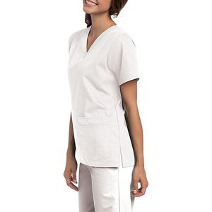 Vestido de manga corta con cuello en V y cintura entallada para mujer, uniforme de servicio de belleza, traje de cuello alto, conjunto de dos piezas, ropa de trabajo 2026 - Product Image 1