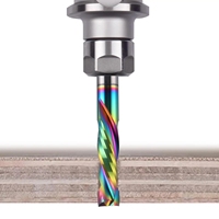 Mata Bor Spiral Huhao Compression Up Down untuk Chipboard, Alat Pertukangan Kayu End Mill Kompresi Komposit