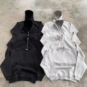 Ensemble de sweats à capuche d'hiver brodés à l'acide épais en coton grande taille pour hommes sweats à capuche et sweat-shirts 2025 OEM ODM meilleur fournisseur - Product Image 2