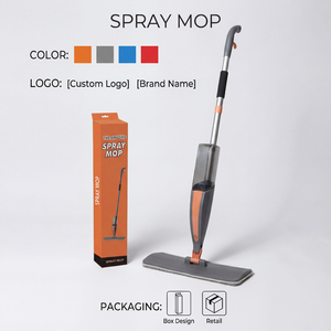 Holamopa Outil de nettoyage commercial robuste, manche en acier inoxydable, serpillière pulvérisatrice d'eau avec tampons réutilisables pour bureau, hôtel - Product Image 4