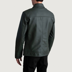 Veste en cuir vert véritable à la mode pour les hommes OEM élégant personnalisé disponible aux prix de gros Caractéristiques tendance élégantes - Product Image 5