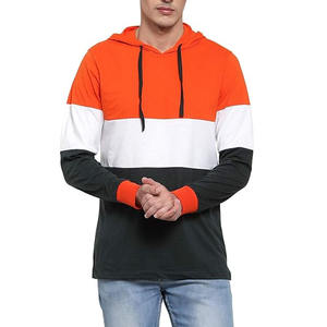 เสื้อฮู้ดและสเวตเตอร์ขนแกะแขนยาวแบบสวมหัวลำลองมีสีตัดกัน - Product Image 1