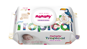 Lingettes humides pour bébé Mamamy Tropical OEM, 90 pièces, 100% rayonne non tissée, huile de calendula et d'Inca Inchi, couvercle rabattable, taille 200mmx150mm - Product Image 6