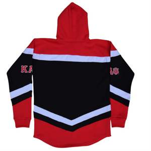 Heavy Fleece Hockey <b>Hoodie</b> | Black & <b>Red</b> <b>Hoodie</b> with Embroidered Logos | Fraternity and Sorority Winter Season Apparel - Product Image 2