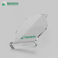 Trofeo Deportivo Acrílico Pulido y Duradero Modelo-20 Elite Shield de Mukesh Enterprise, Grabado con Letras Impresas en Letterpress, Elegante y Transparente