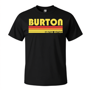 T-shirt promozionale in stile retrò vintage anni '80 e '90 con cognome Burton - Product Image 2