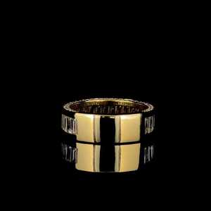 Bague Éternité en Diamant Baguette Dorée pour Hommes, Style Chic, Bande Glacée, Bijoux Hip Hop, Luxe, Mode, Accessoire de Déclaration - Product Image 6