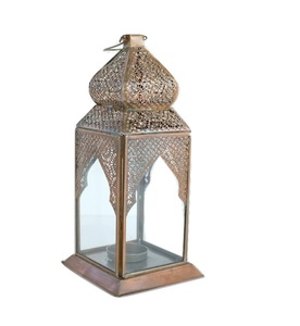 Outdoor and <b>Indoor</b> Decorative Metal Moroccan Candle <b>Lantern</b> Hanging and Floor <b>Lighting</b> Decor Gold <b>Lantern</b>. - Product Image 1