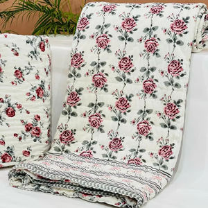 Colcha Ropa de cama Decoración Reversible Throw Bed Cove Indian Hand Block Print Edredón Algodón Hecho a mano Kantha Edredón Queen Manta - Product Image 1