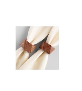 Compra en línea juego de servilleteros de madera hechos a mano para decoración de mesa de comedor de cocina estilo granja rústica - Product Image 1