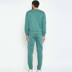 Nouvel ensemble de survêtement d'hiver à imprimé uni, 2 pièces, jogging pour homme, sweat-shirt et pantalon de survêtement, respirant, coton écologique - Product Image 4