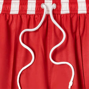 Shorts de Baño de Pana para Hombre de Secado Rápido con Logotipo Bordado Personalizado, Cintura Roja Sólida, Shorts de Baño Transpirables - Product Image 3