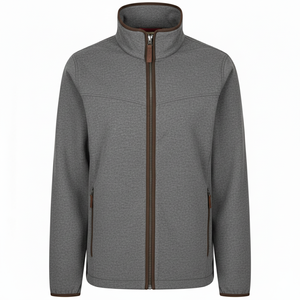 Veste Softshell pour homme sur mesure de haute qualité, prix de gros, bordure contrastée, col montant, veste de sport décontractée, vestes Softshell - Product Image 6