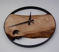 Jam Dinding Kayu Analog Quartz Art Deco Modern Gerakan Senyap Dioperasikan dengan Baterai Pola Geometris Abstrak Hadiah Pernikahan