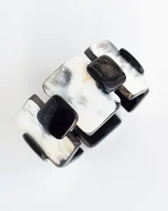 Nueva pulsera de cuerno de búfalo, brazalete ancho estirable, ágata, Animal pulido, artesanía personalizada para artesanías náuticas naturales - Product Image 3