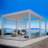 Pérgola Retráctil de Aluminio de Alta Resistencia con Persianas Bioclimáticas Inteligentes y Sensor de Lluvia con Cierre Automático para Terraza