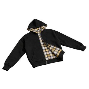 เสื้อฮู้ดซิปแบบกลับด้านได้ ผลิตตามสั่ง (OEM) ผ้าฝ้ายหนานุ่ม ทรงโอเวอร์ไซส์ สไตล์สตรีทแวร์ พิมพ์ลายสกรีน - Product Image 4