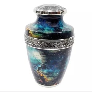 Aluminium Casted Tabletop <b>Casket</b> Minimalist Design <b>Ashes</b> Urns Universe Design Enamel Sticker Applied Memorable Human <b>Ashes</b> Urns - Product Image 1