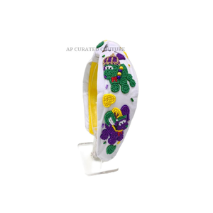 Diadema Mardi Gras hecha a mano con cuentas | Diadema con logotipo personalizado | Fábrica india de OEM | Accesorios para festivales a granel - Product Image 6