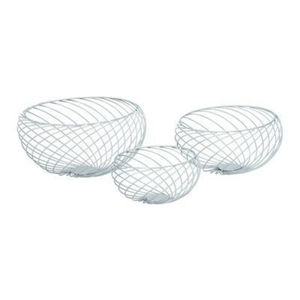 Ensemble de 3 paniers à fruits de forme ronde panier à fruits décoratif de table dernier cri panier à fruits de couleur blanche en métal de qualité supérieure - Product Image 1