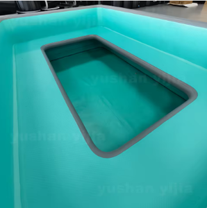 Jacuzzi gonflable portable en tissu extensible avec <span class=keywords><strong>pompe</strong></span> manuelle - Bain à remous pliable pour le camping en plein air et la détente familiale - Product Image 5