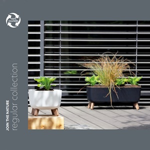 Vaso da fiori bianco, senza serbatoio, collezione GRACIA, 29 cm x 29 cm x 22 cm, capacità 9,8 L. - Product Image 2