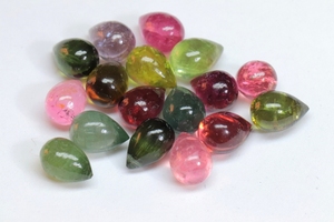 Fabulosa piedra preciosa de turmalina múltiple de 5mm a 7mm de tamaño semipreciosa suelta cabujón de turmalina gotas de lágrimas - Product Image 3